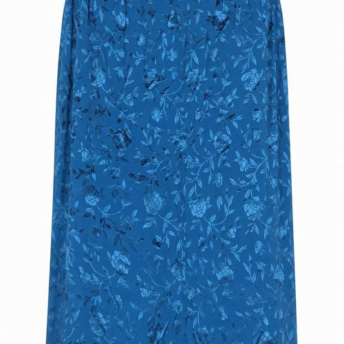 Ann Harvey Womens Blue Floral Acetate Maxi Skirt Size 22 Zip