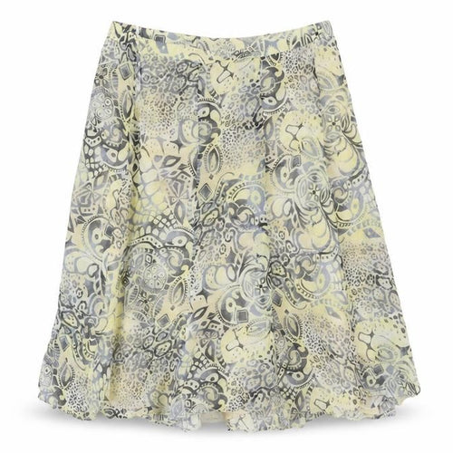 Cavida Womens Yellow Geometric Viscose Maxi Skirt Size 28 Zip