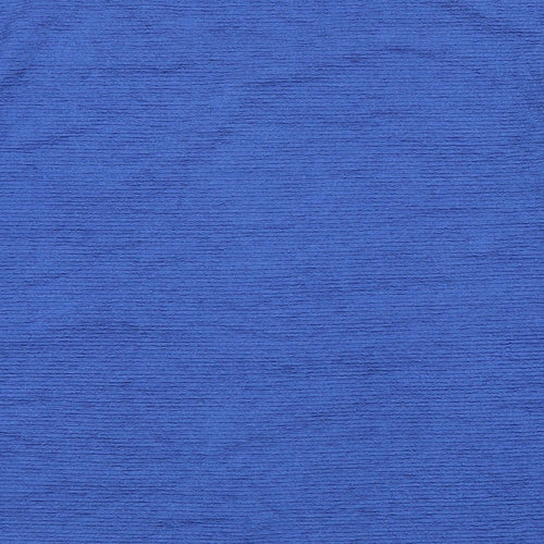 Stock Shop Womens Blue Polyester Basic Blouse Size L Scoop Neck