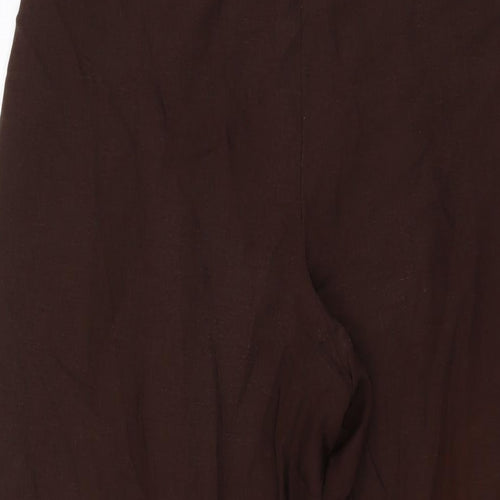 Marks and Spencer Womens Brown Lyocell Trousers Size 16 L27 in Regular Drawstring