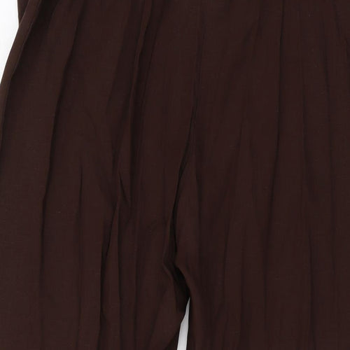 Marks and Spencer Womens Brown Lyocell Trousers Size 16 L27 in Regular Drawstring