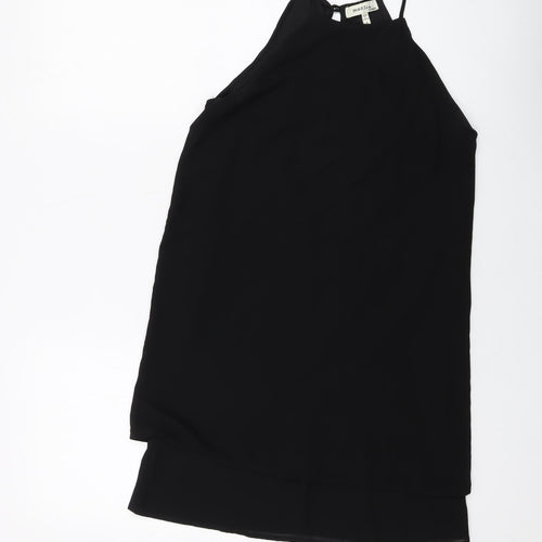 Monteau Womens Black Polyester Tank Dress Size S Round Neck Pullover