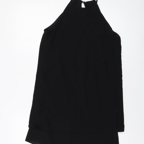 Monteau Womens Black Polyester Tank Dress Size S Round Neck Pullover