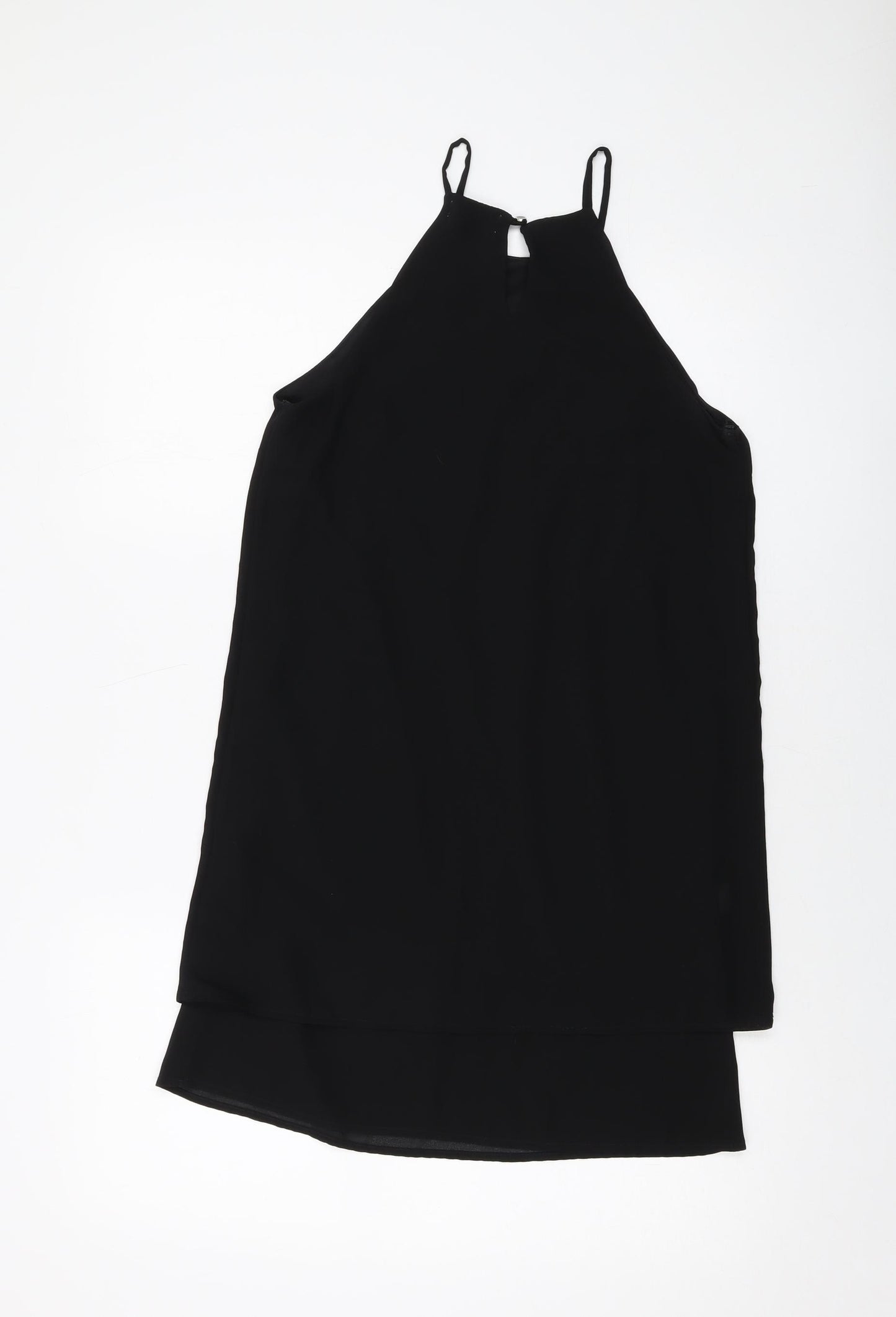 Monteau Womens Black Polyester Tank Dress Size S Round Neck Pullover