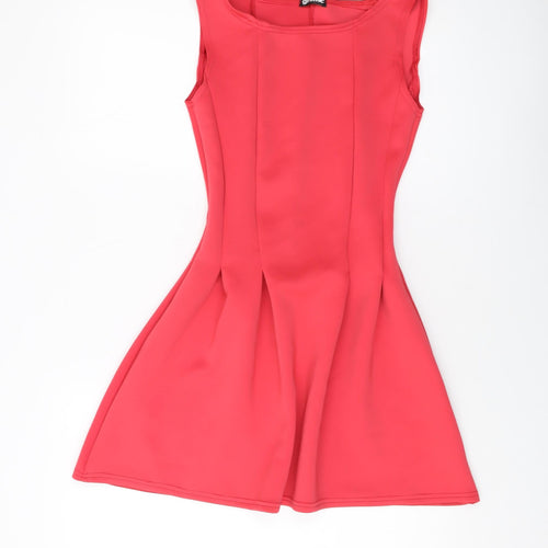 Graffic Womens Red Polyester A-Line Size 8 Round Neck Pullover