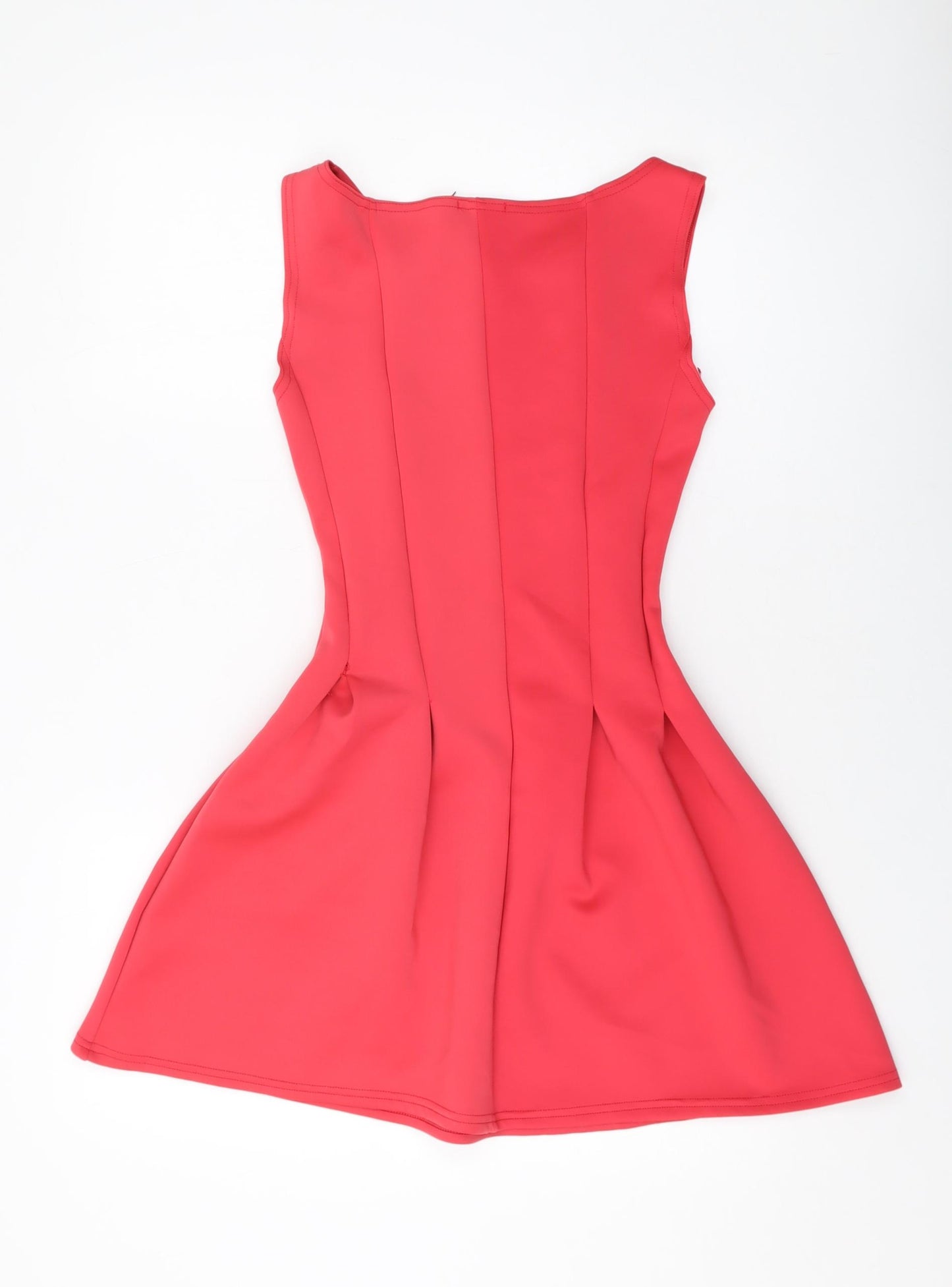 Graffic Womens Red Polyester A-Line Size 8 Round Neck Pullover