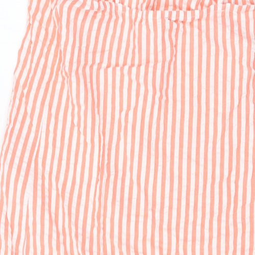 Marks and Spencer Womens Orange Striped Polyester Tank Dress Size 12 Round Neck Pullover