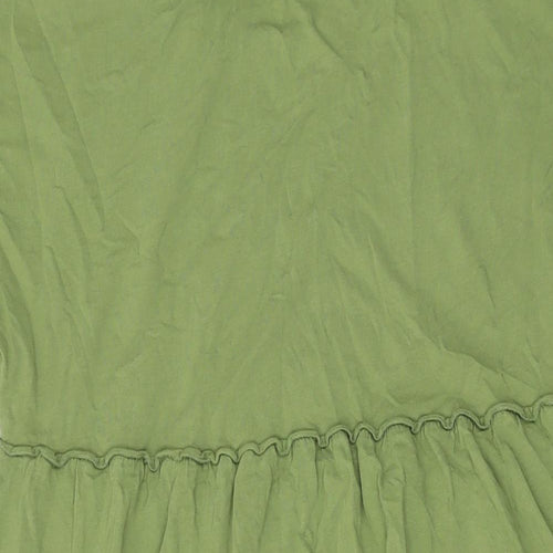 New Look Womens Green Cotton A-Line Size 12 Round Neck Pullover