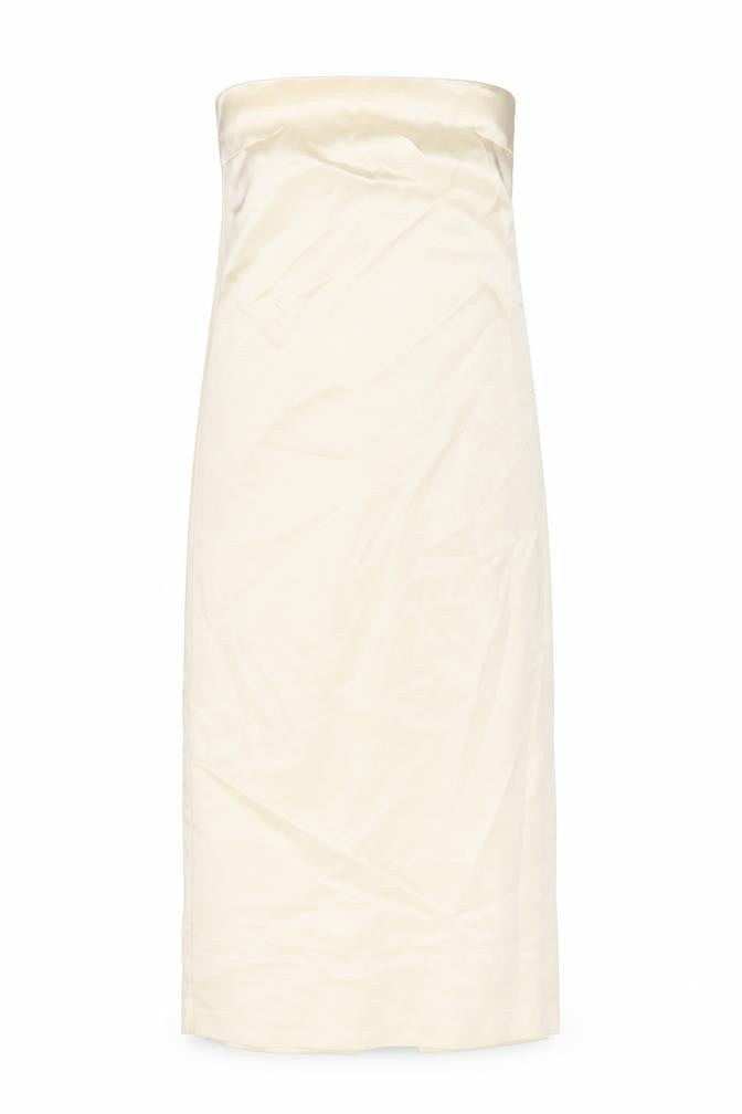 Front view of Zara women’s beige polyester a-line, size XS, square neck zip