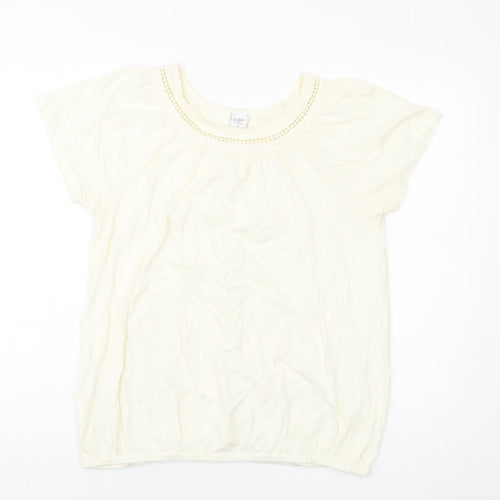 Cotton Traders Womens Orange Cotton Basic T-Shirt Size 14 Round Neck