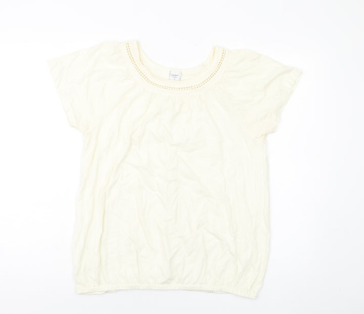 Cotton Traders Womens Orange Cotton Basic T-Shirt Size 14 Round Neck
