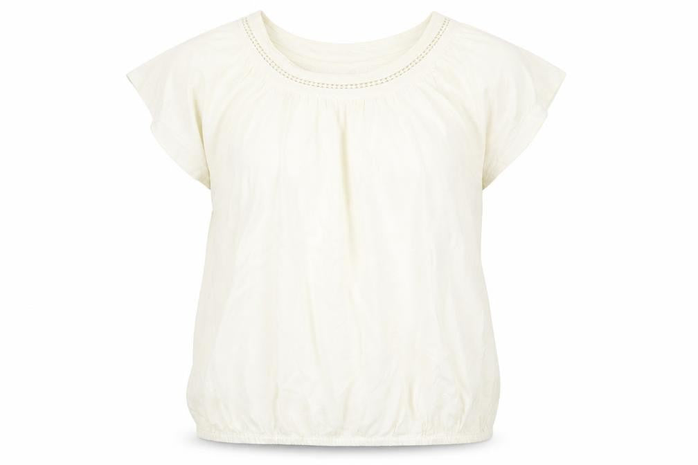 Front view of Cotton Traders women’s orange cotton basic t-shirt, size UK 14, round neck