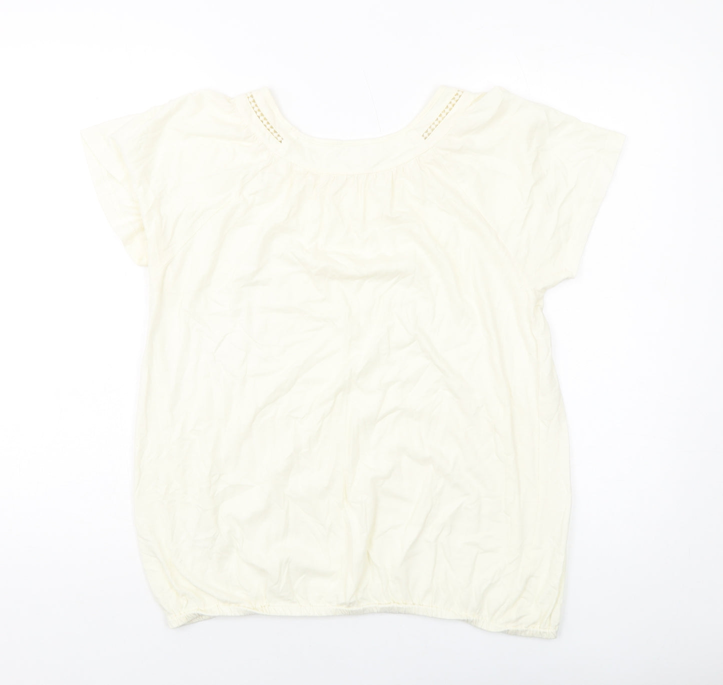 Cotton Traders Womens Orange Cotton Basic T-Shirt Size 14 Round Neck