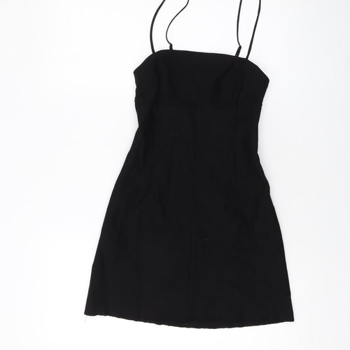 Silence + Noise Womens Black Viscose Mini Size XS Square Neck Pullover