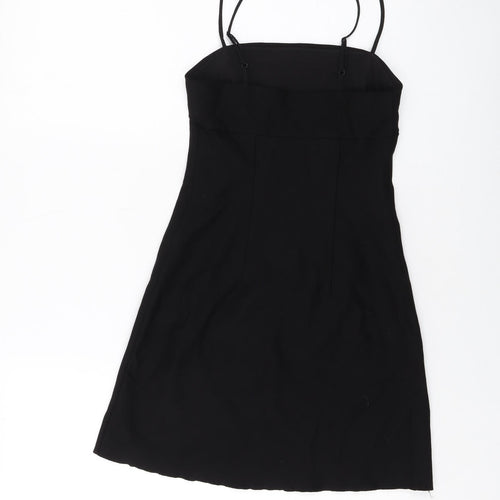 Silence + Noise Womens Black Viscose Mini Size XS Square Neck Pullover