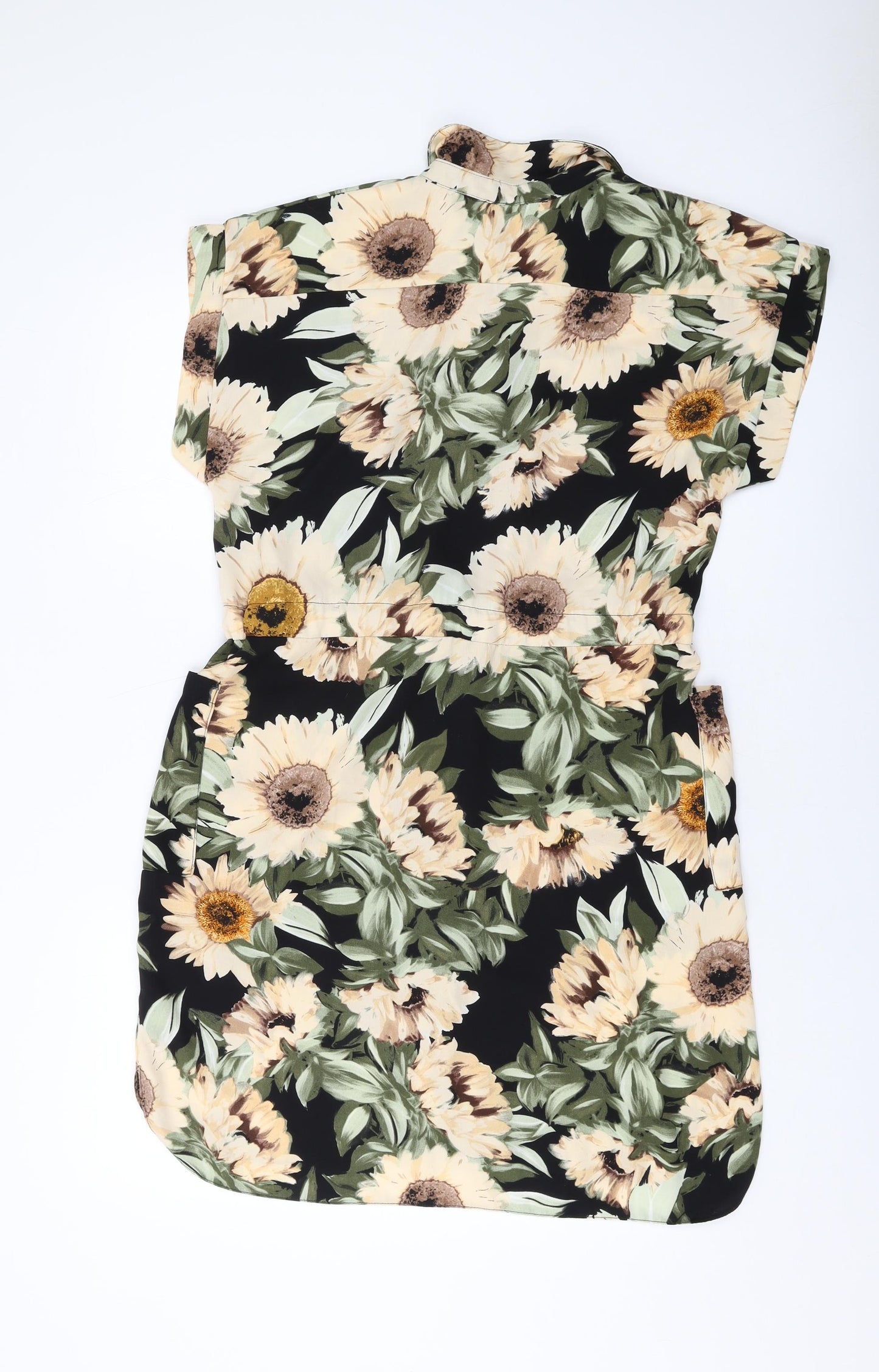 Dorothy Perkins Womens Multicoloured Floral Polyester Shirt Dress Size 14 Collared Button