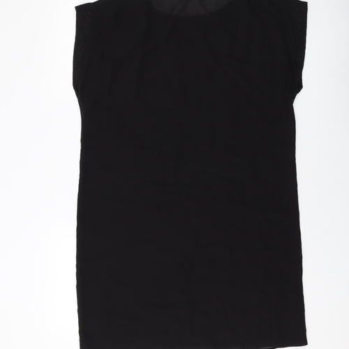 Marks and Spencer Womens Black Polyester Tank Dress Size 12 Round Neck Pullover