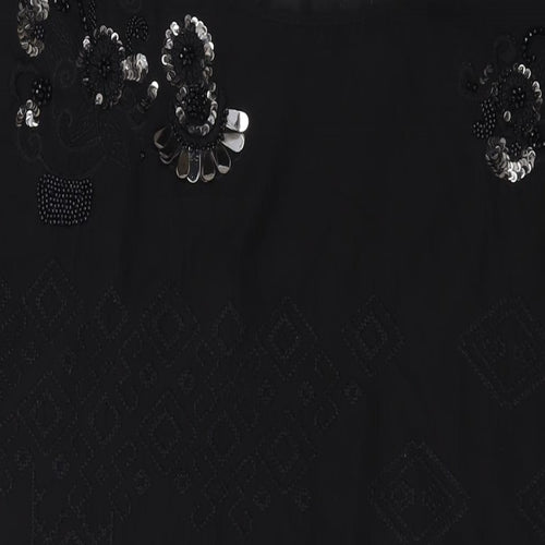 Marks and Spencer Womens Black Polyester Tank Dress Size 12 Round Neck Pullover
