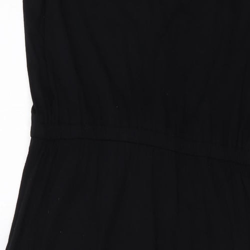 Warehouse Womens Black Viscose A-Line Size 10 Round Neck Pullover