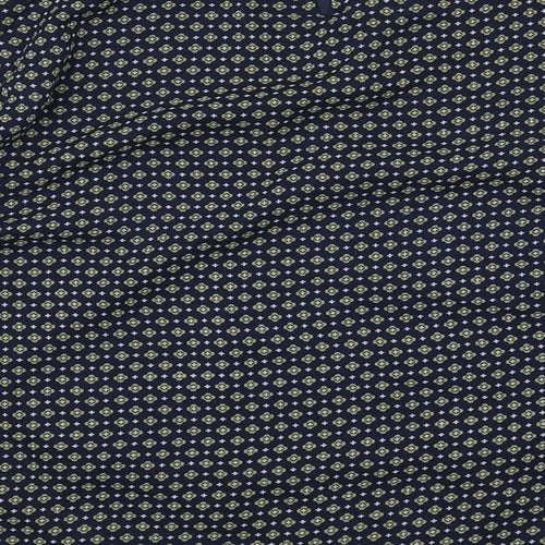 VERO MODA Womens Blue Geometric Polyester Basic Blouse Size M Round Neck