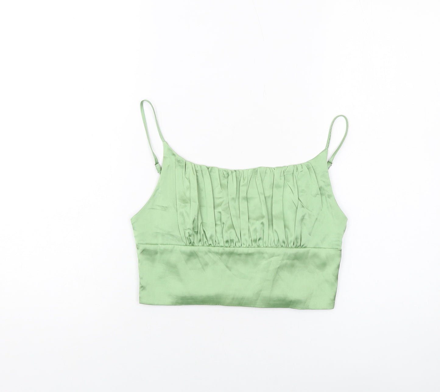 Vera & Lucy Womens Green Polyester Cropped Tank Size M Square Neck