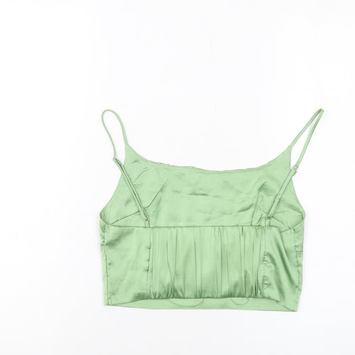 Vera & Lucy Womens Green Polyester Cropped Tank Size M Square Neck