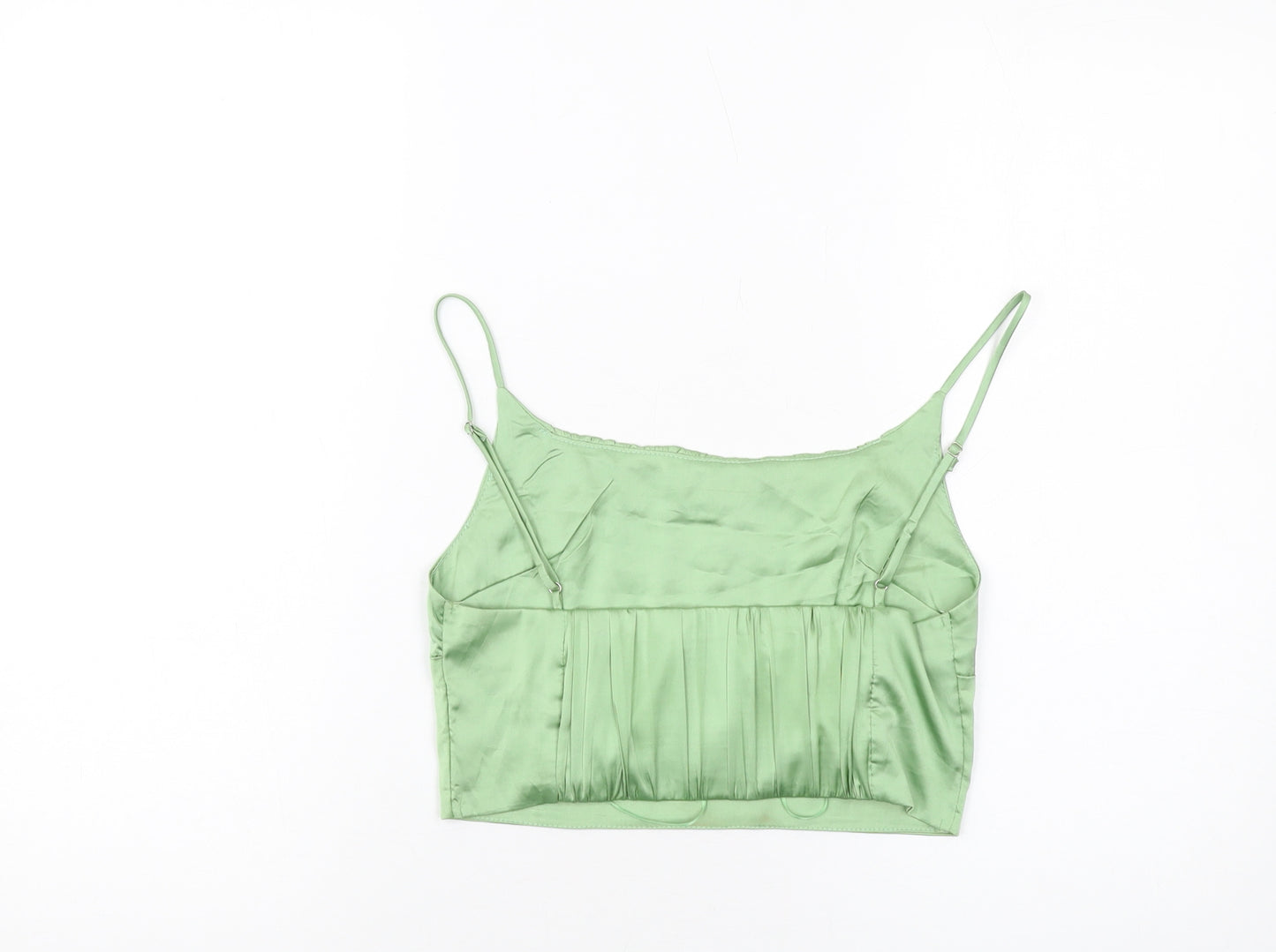 Vera & Lucy Womens Green Polyester Cropped Tank Size M Square Neck