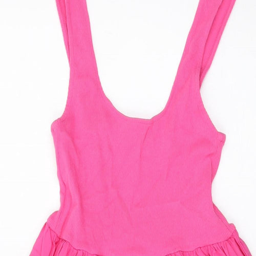 Zatra Womens Pink Cotton A-Line Size M Round Neck Pullover