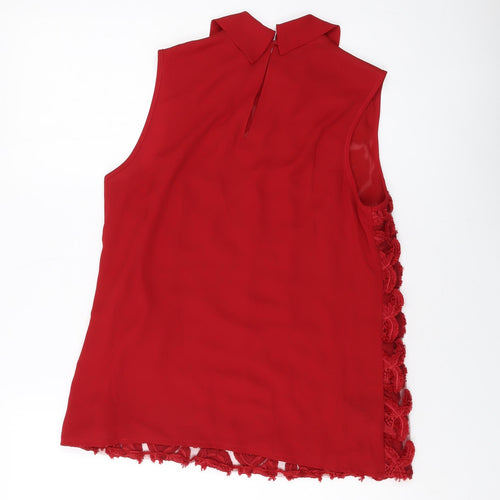 NEXT Womens Red Polyester Basic Tank Size 10 Roll Neck