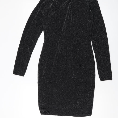 Prague Womens Black Polyester Bodycon Size 12 Round Neck Pullover