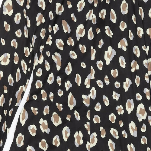 Marisa & Marie Womens Black Animal Print Polyester A-Line Size M V-Neck Pullover