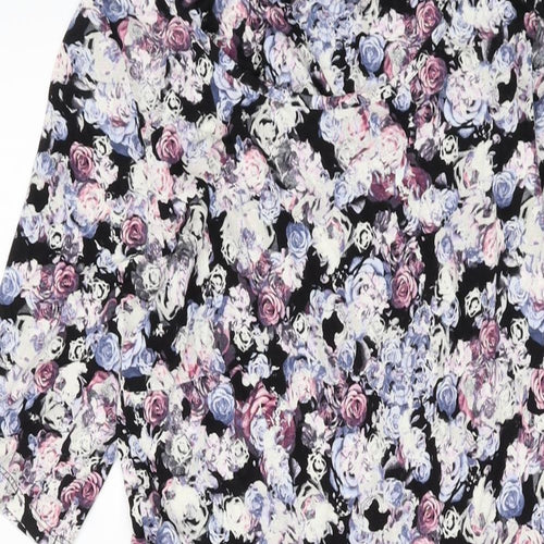 Marks and Spencer Womens Multicoloured Floral Viscose A-Line Size 8 Round Neck Pullover
