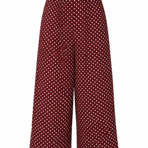 Miss Selfridge Womens Red Polka Dot Viscose Trousers Size 6 L22 in Regular