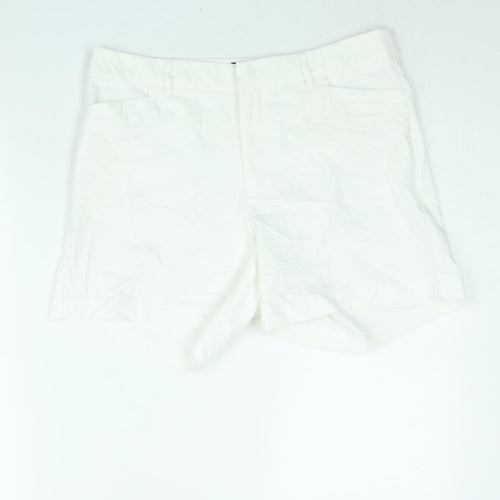 Susan Miller Womens White Polyester Basic Shorts Size 10 L5 in Regular Zip