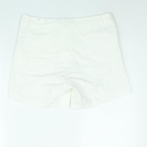 Susan Miller Womens White Polyester Basic Shorts Size 10 L5 in Regular Zip