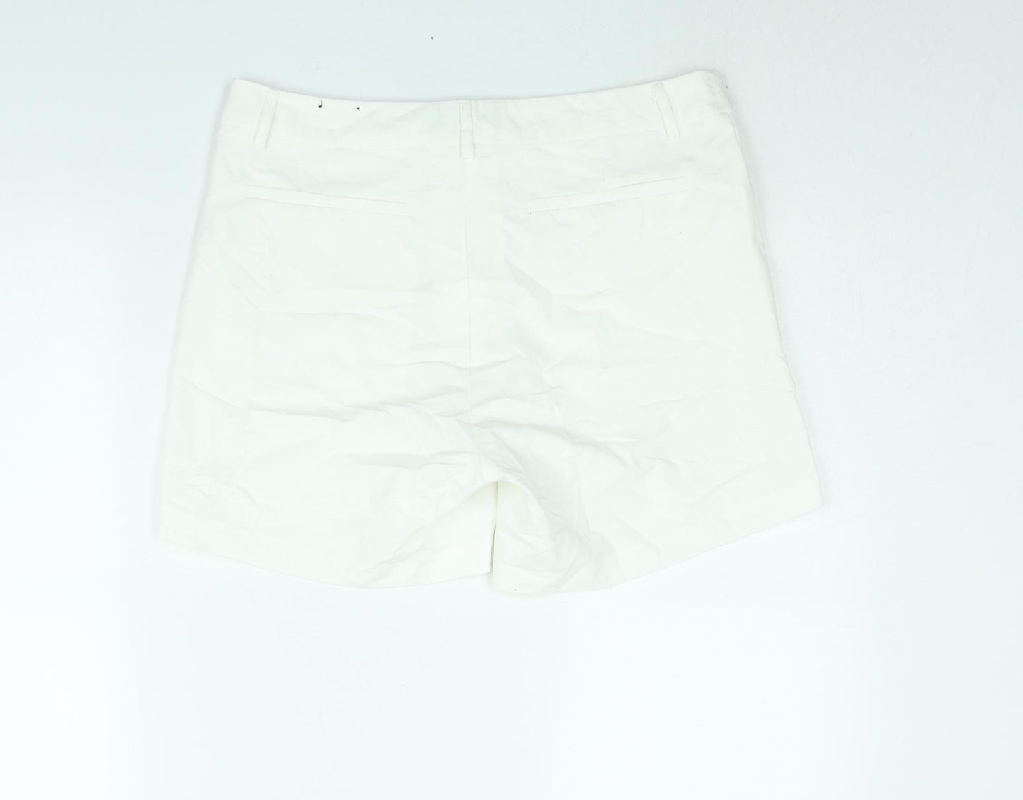 Susan Miller Womens White Polyester Basic Shorts Size 10 L5 in Regular Zip