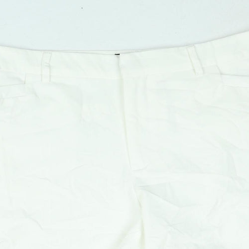 Susan Miller Womens White Polyester Basic Shorts Size 10 L5 in Regular Zip