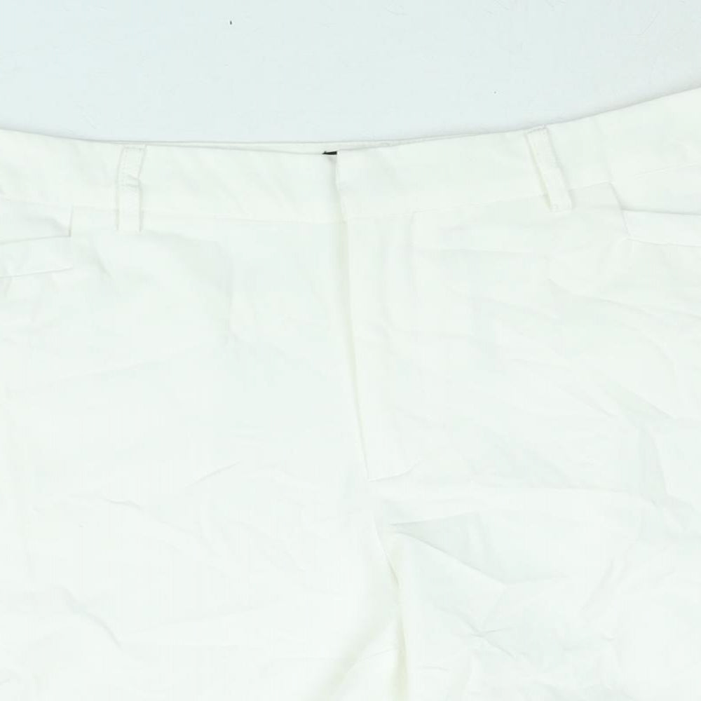 Susan Miller Womens White Polyester Basic Shorts Size 10 L5 in Regular Zip