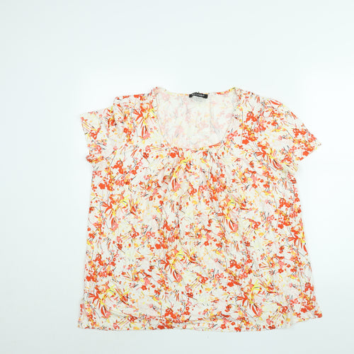Balsamik Womens Multicoloured Geometric Viscose Basic Blouse Size 18 Scoop Neck - Size 18-20
