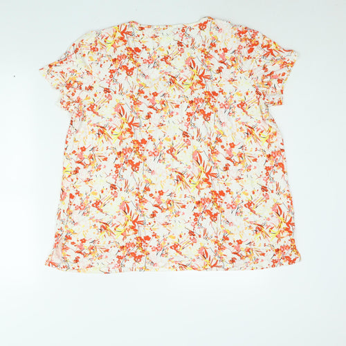Balsamik Womens Multicoloured Geometric Viscose Basic Blouse Size 18 Scoop Neck - Size 18-20