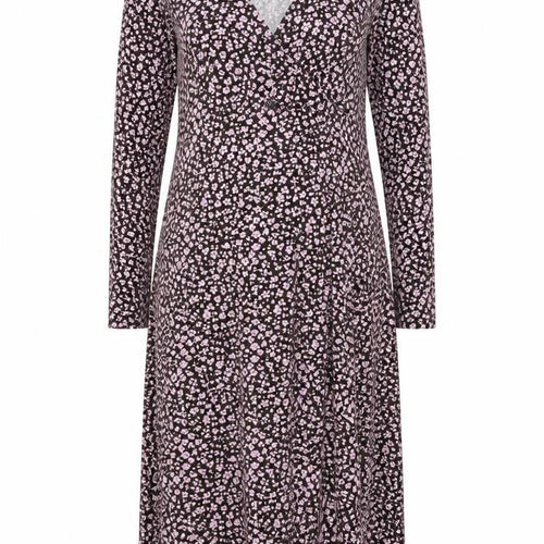 Mango Womens Pink Floral Polyester Wrap Dress Size M V-Neck Tie