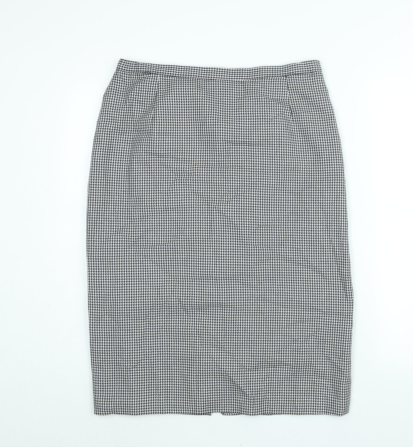 St Michael Womens Blue Check Polyester Straight & Pencil Skirt Size 32 in Zip - Houndstooth