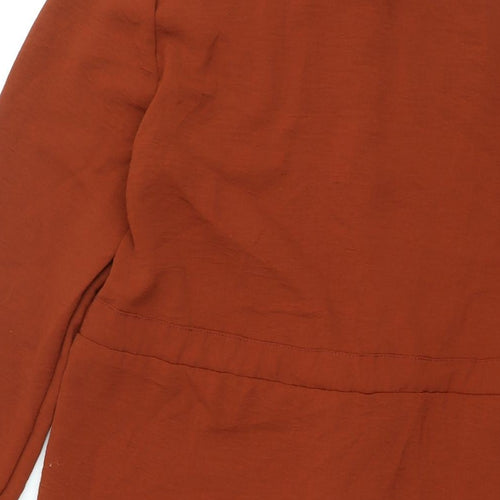 New Look Womens Brown Polyester Shirt Dress Size 10 Collared Button - Drawstring Waist
