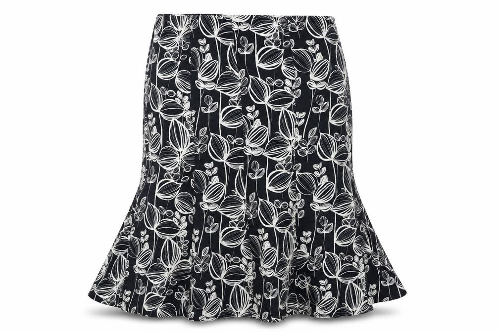 CC Womens Blue Geometric Linen Trumpet Skirt Size 16 Zip