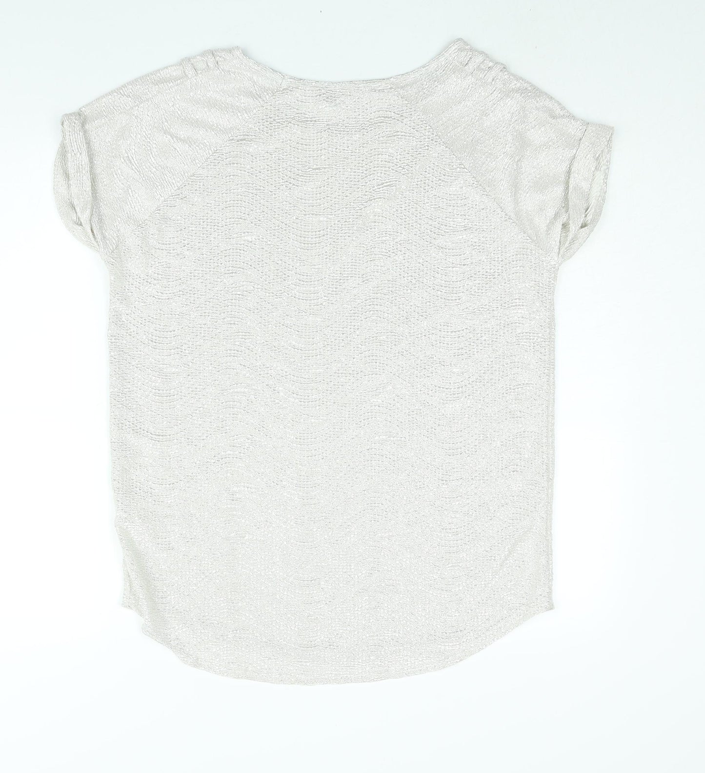 River Island Womens Silver Polyester Basic Blouse Size 12 Round Neck