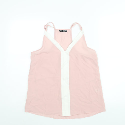 Select Womens Pink Polyester Camisole Blouse Size 10 V-Neck