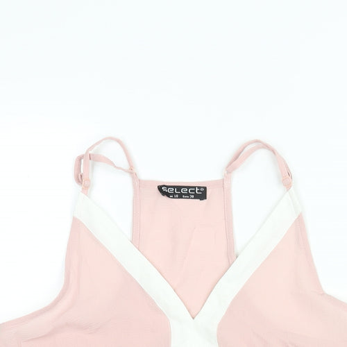 Select Womens Pink Polyester Camisole Blouse Size 10 V-Neck