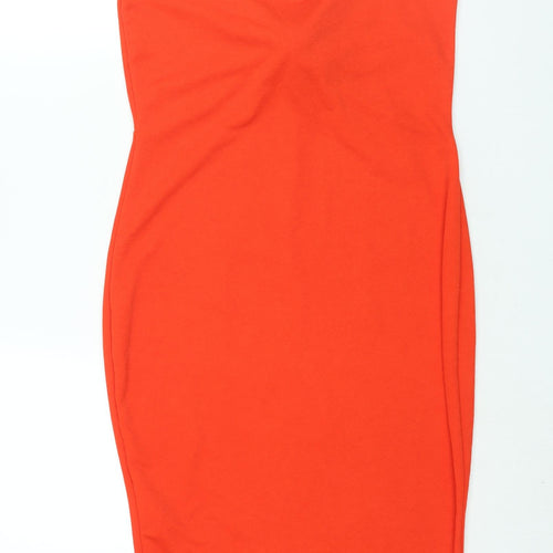 Boohoo Womens Red Polyester Bodycon Size 14 Sweetheart Tie - Tie