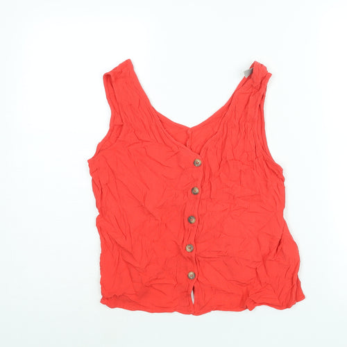 ASOS Womens Red Viscose Camisole Blouse Size 10 V-Neck