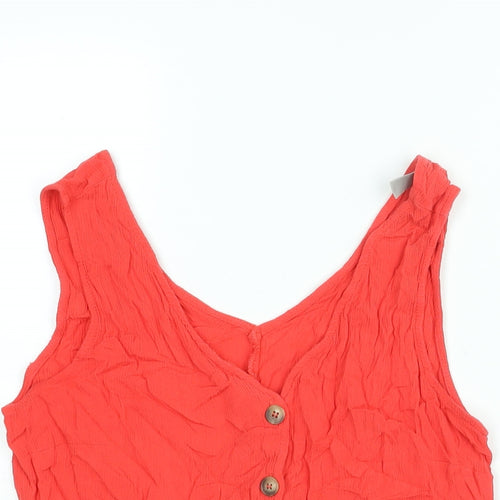 ASOS Womens Red Viscose Camisole Blouse Size 10 V-Neck